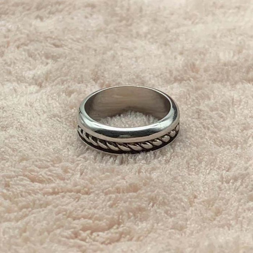 David Yurman Cable Inset Band  Sterling Silver Ring